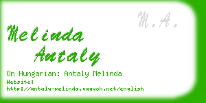 melinda antaly business card